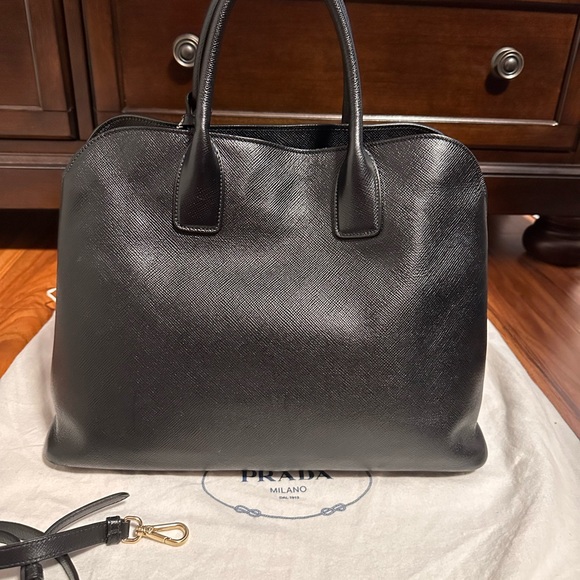 Prada Saffiano Black Leather Handbag - Picture 2 of 15